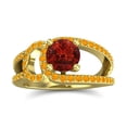thumbnail image 1 of 2.50 Ct Beautiful Round Cut Garnet & Citrine Gemstone Bridal Ring for Women Solid 18K Yellow Gold Size 8 by Diamond-Capitals, 1 of 8