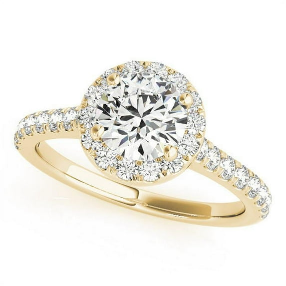2.50 Ct Brilliant Cut Round Natural Moissanite Engagement Rings for Women Fine 18K Yellow Gold