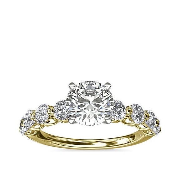 2.50 Ct Classic Round Cut Moissanite Diamond Wedding Ring for her Solid 18K Yellow Gold Ring Size 7 (D/VVS1) Engagement Rings by Diamond-Capitals