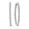 thumbnail image 1 of 2.50 Ct. Diamond Hoop Earrings Set In 14K Gold. 1.5 in., 1 of 1