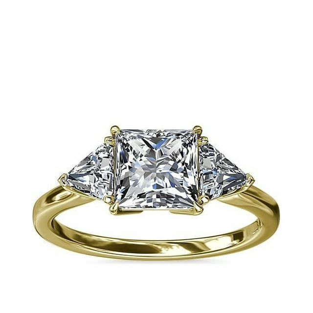 2.50 Ct Elegant Princess Cut Moissanite 3 Stone Anniversary Ring for ...