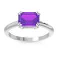 thumbnail image 1 of 2.50 Ct Emerald Cut Amethyst Gemstone Wonderful Solitaire Engagement Ring for Women Solid 18K White Gold Size 7 by Diamond Capitals, 1 of 8