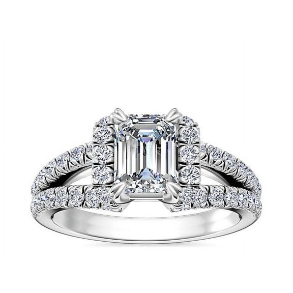 2.50 Ct Emerald Cut IGI Certified Lab Grown Diamond Engagement Ring for Women Solid 14K White Gold Size 7 by Diamond-Capitals