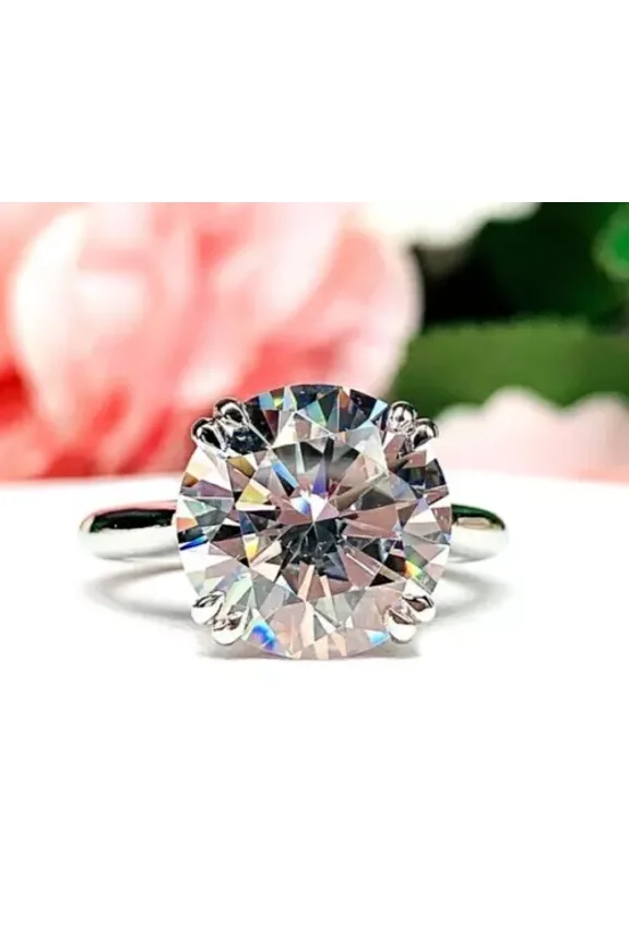 2.50 Ct Off White Diamond Solitaire Ring, 925 Silver, Double Prongs