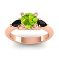 thumbnail image 1 of 2.50 Ct Round Cut Peridot & Black Onyx Gemstone Fashionable Three Stone Ring for Birthday Gift Solid 14K Rose Gold Size 10 by Diamond-Capitals, 1 of 8