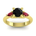 thumbnail image 1 of 2.50 Ct Round Shape Black Onyx & Red Ruby Gemstone Beautiful Anniversary Ring for her Solid 14K Yellow Gold Size 6.5 by Diamond-Capitals, 1 of 8