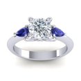 thumbnail image 1 of 2.50 Ct Round Shape Natural Diamond Blue Sapphire Gemstone Sparkle Bridal Ring for her Solid 14K White Gold Size 6.5 by Diamond-Capitals, 1 of 8