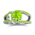 thumbnail image 1 of 2.50 Ct Round Shape Peridot Gemstone Stunning Wedding Ring for Fiancee Solid 14K White Gold Size 6.5 by Diamond-Capitals, 1 of 8