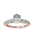 thumbnail image 1 of 2.50 Ct Shiny Oval Cut (D/VVS1) Moissanite Promise Ring for her in 18K Rose Gold Ring Size 7.5 Fine Jewelry Gifts by Diamond-Capitals, 1 of 6