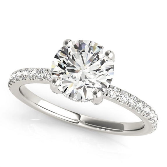 2.50 Ct Solitaire Round Cut Diamond Wedding Rings for Women Solid 14K White Gold