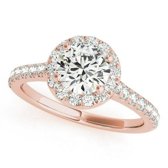 2.50 Ct Solitaire Round Natural Moissanite Diamond Engagement Rings For Women Fine 14K Rose Gold