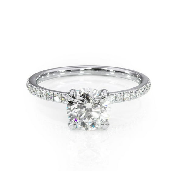 2.50 Ct Solitaire Round Real Moissanite Engagement Rings for her Solid 950 Platinum
