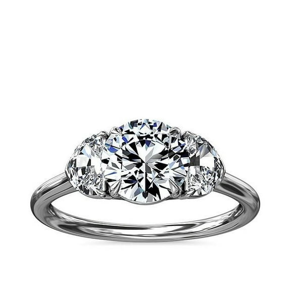 2.50 Ct Sparkle Round Cut Moissanite 3 Stone Engagement Ring for Women Solid 14K White Gold Size 7 by Diamond-Capitals