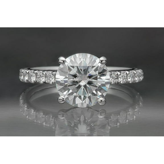 2.50 Carat Solitaire Natural Moissanite Engagement Beautiful Rings Solid 14K White Gold Wedding Ring for Women
