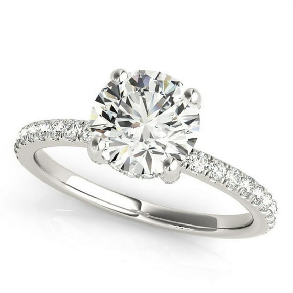 2.50 Ct Stunning Solitaire Round Natural Moissanite Diamond Wedding Beautiful Rings for her Solid 14K White Gold