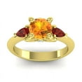 thumbnail image 1 of 2.50 Ct Stylish Round Cut Citrine & Garnet Gemstone Three Stone Ring for Wedding Solid 18K Yellow Gold Size 8 by Diamond-Capitals, 1 of 8