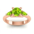 thumbnail image 1 of 2.50 Ct Stylish Round Cut Peridot Gemstone Engagement Ring for Girls Solid 18K Rose Gold Size 8 by Diamond-Capitals, 1 of 8