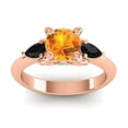 thumbnail image 1 of 2.50 Ct Wonderful Round Shape Citrine & Black Onyx Gemstone Anniversary Ring for her Solid 14K Rose Gold Size 6.5 by Diamond-Capitals, 1 of 8