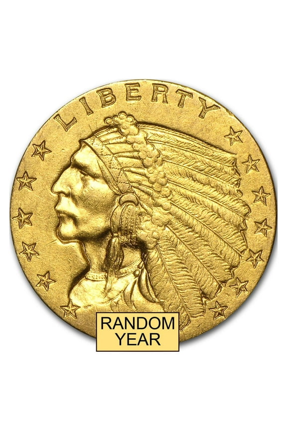 $2.50 Indian Gold Quarter Eagle AU (Random Year)