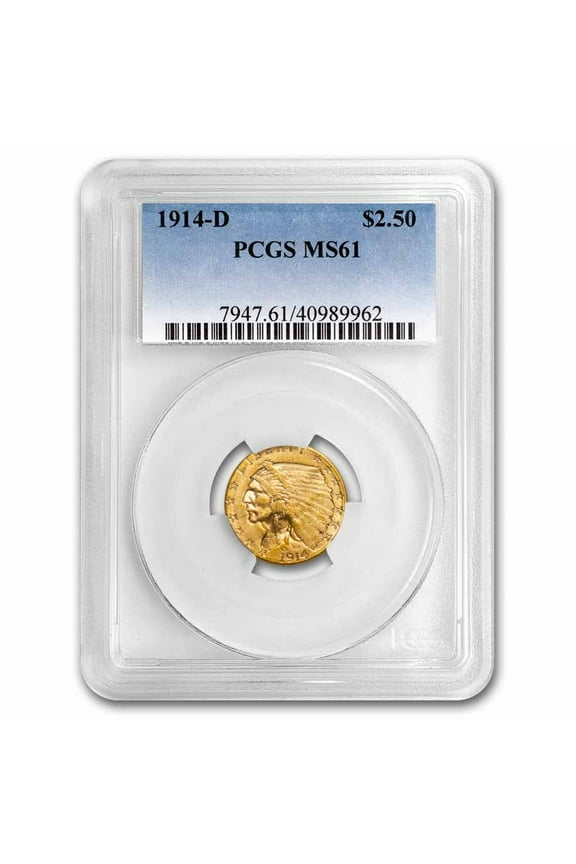$2.50 Indian Gold Quarter Eagle MS-61 PCGS