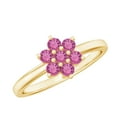 thumbnail image 1 of Rosec Jewels Natural Pink Tourmaline Flower Promise Ring for Women - AAA Quality - Pink Flower Ring - Ready to Gift, 10K Yellow Gold, US 8.00, 1 of 9