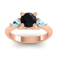 thumbnail image 1 of 2.50 T.C.W Latest Design Round Cut Black Onyx & Aquamarine Gemstone Wedding Ring for Ladies Solid 18K Rose Gold Size 9 by Diamond-Capitals, 1 of 8