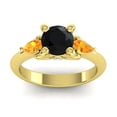 thumbnail image 1 of 2.50 T.C.W Latest Design Round Cut Black Onyx & Citrine Gemstone Ring for Birthday Gift Solid 18K Yellow Gold Size 9 by Diamond-Capitals, 1 of 8