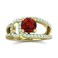 thumbnail image 1 of 2.50 T.C.W Round Shape Garnet & Aquamarine Gemstone Wonderful Bridal Ring for Women Solid 14K Yellow Gold Size 5.5 by Diamond-Capitals, 1 of 8
