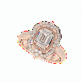 thumbnail image 1 of 2.50 TCW Emerald Cut Halo Engagement Ring 14K Rose Gold, 1 of 1