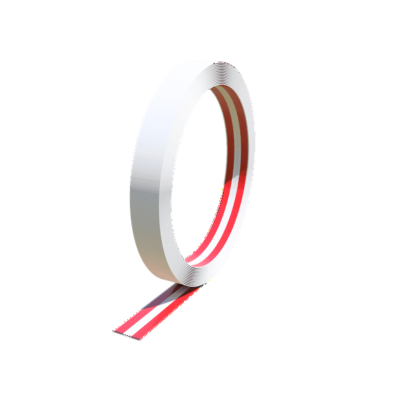 2.50" x 250' Vinyl Flat Trim Roll, Exterior Grade, White, Three Center Scored, Double Taped, Self-Adhesive, Peel and Stick Molding