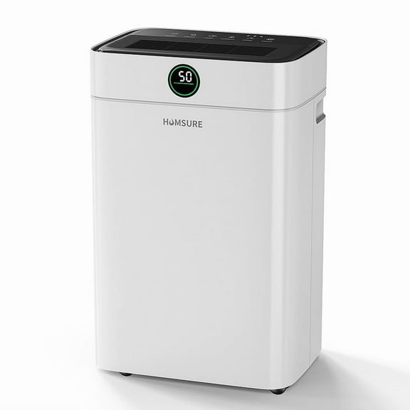 2,500 sq.ft. Efficiently White Dehumidifiers for Home with Drain Hose and Bucket,34 Pt,Auto Defrost,Low Noise