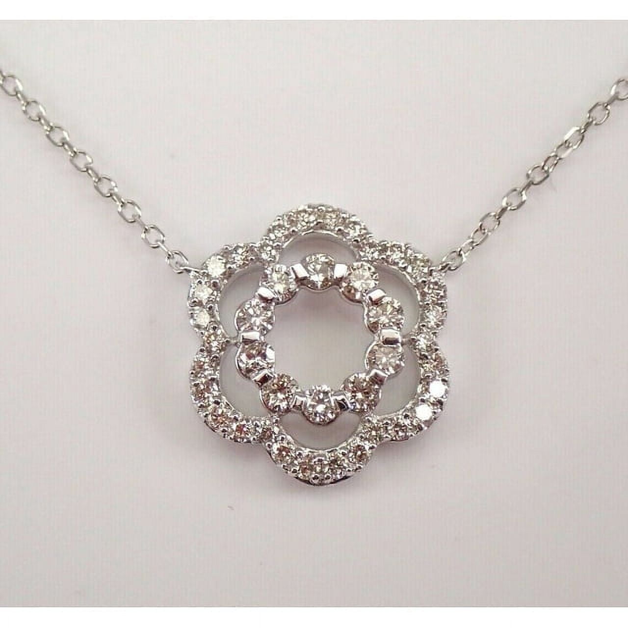 VIRAJ GEMS 2.50CT Lab Grown Diamond Round Without Chain Pendant 14K White Gold Fine Jewelry for Women Gifts