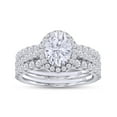 thumbnail image 1 of 2.50CT Moissanite Diamond Three-in-One Oval Halo Eternity Wedding Ring Set 10K Solid White Gold-7, 1 of 7