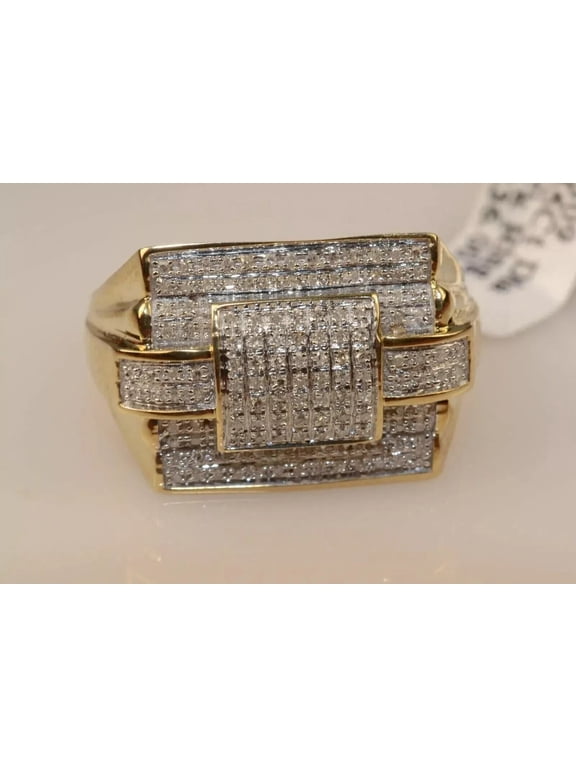 2.50CT Round Cut Real Moissanite Men's Pinky Wedding Ring 14k Yellow Gold Plated