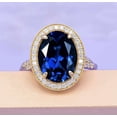 thumbnail image 1 of 2.50Ct Oval Cut Lab Created Blue Sapphire Women's Wedding Pretty Band Ring 14k Yellow Gold Plated, 1 of 5
