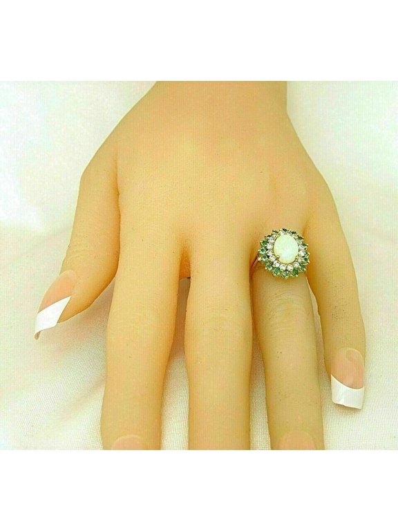 2.50Ct Oval Cut Lab Created Fire Opal Halo Engagement Ring 14K Yellow Gold Plated