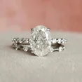 thumbnail image 1 of 2.50Ct Oval Cut Simulated Diamond Women Engagement Bridal Ring Set 14K White Gold Plated 925 Sterling Silver, 1 of 3