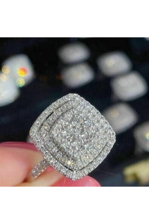 2.50Ct Round Cut Lab-Created Diamond Engagement Ring 14K White Gold Plated