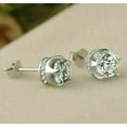 thumbnail image 1 of 2.50Ct Round Cut Natural Moissanite Women's Push Back Stud 14K White Gold Plated Silver, 1 of 2