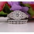 thumbnail image 1 of 2.50Ct Round Cut Simulated Diamond Trio Band Set Engagement Women's Ring 14k White Gold Plated Pure 925 Sterling Silver, 1 of 4