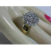 SUNNAH STYLES JEWELRY 2.50Ct Round Lab-Created Cluster Diamond Engagement Womens Ring 14K Yellow Gold Plated