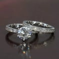 thumbnail image 1 of 2.50Ct Round Lab Created Diamond Prapose Bridal Set Wedding Ring 14k White Gold Plated, 1 of 5