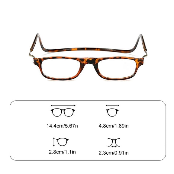 +2.50D Magnetic Reading Glasses, Anti-Blue Light Neck Hanging Spectacles, Stylish Ultra-Light Presbyopic Glasses for Elderly