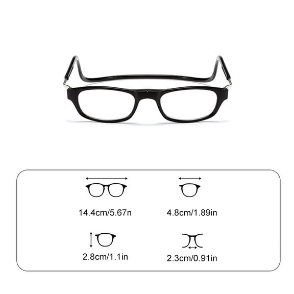 +2.50D Magnetic Reading Glasses, Anti-Blue Light Neck Hanging Spectacles, Stylish Ultra-Light Presbyopic Glasses for Elderly