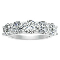 2.50ctw Diamond Five Stone Wedding Band in 14k White Gold