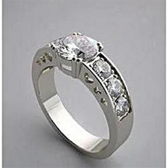 2.51 CT Diamond Engagement Ring with Accents, 14K White Gold - Size 6.5