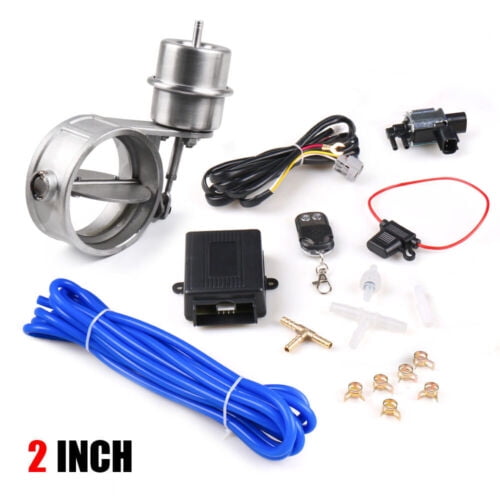 2'' 51mm Exhaust Control Valve Set Vacuum Actuator OPEN Style + Remote Control