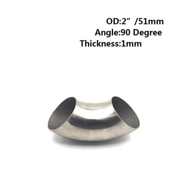 2'' 51mm OD Stainless Steel 90 Degree Weldable Exhaust Bend Elbow Pipe Adapter