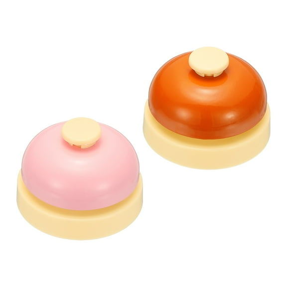 2.52 Inch Small Desk Service Ring Bell Buzzers, Candy Brown Candy Pink, 1 Pack