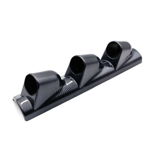 2'' 52mm Car Carbon Fiber Look Pillar 3 Hole Triple Gauge Meter Mount Holder Pod